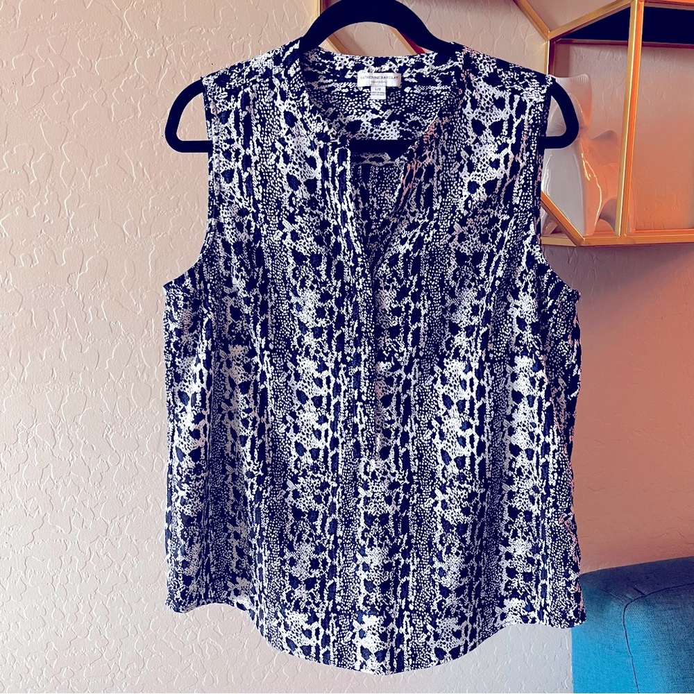 Katherine Barclay Animal Print Snakeskin Sleeveless Blouse women large L